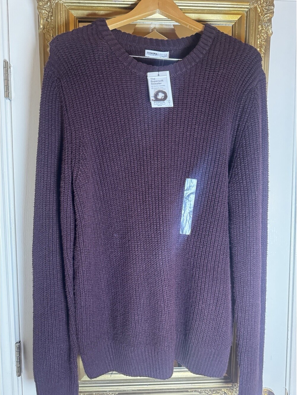 Sonoma The Super Soft Sweater Purple Women’s L Knit Long Sleeve Crew Neck NWT